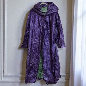 VTG 90s Mycra Pac Designer Avant Garde Boho Duster Windbreaker Rain Cape Coat OS